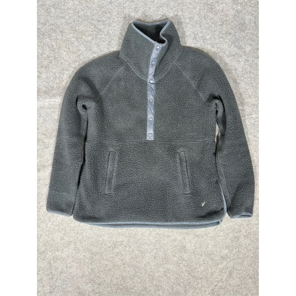 INDYEVA Women's Charcoal Gray Polartec Fleece Snap‎ Neck Pullover M